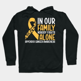 Appendix Cancer Awareness In Our Family NoBody Fights Alone Hoodie